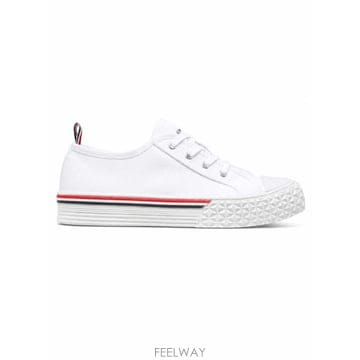 26FW 톰브라운 타탄 트레드 컬리지에이트 로우 스니커즈 MFD253AF0102 100 WHITE