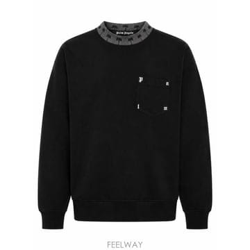 Palm Angels 26FW �ʾ����� ���� Ƽ���� PAMBA008FL001 1003 BLACK OFF WHITE26FW �ʾ����� ���� Ƽ���� PAMBA008FL001 1003 BLACK OFF