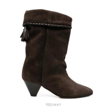 26FW 이자벨마랑 달비 드레이프 스웨이드 카프스킨 레더 부츠 BO0188FBC1A20S 50CL CHOCO