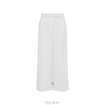 톰브라운 스트레이트 팬츠 WHITE