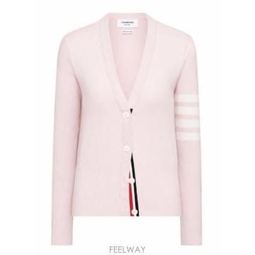 톰브라운 클래식 캐시미어 4바 브이넥 가디건 LIGHT PINK