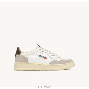 26FW 오트리 메달리스트 로우 레더 스니커즈 AULWLS 15 LEAT SUEDE WHT TEAK