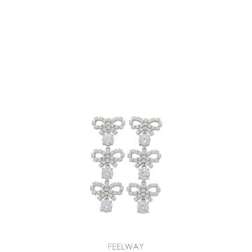 셀프포트레이트 크리스탈 귀걸이 실버 PM