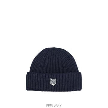 26FW 메종키츠네 폭스 헤드 라지 비니 PM06112KT10220413 Blue