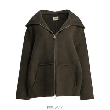26FW 케이트 돌렘 울 블렌드 후드 자켓 6243547716 Green