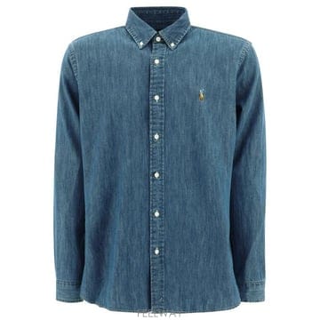 26FW 폴로 랄프로렌 포니로고 자수 데님 셔츠 710792043001DENIM Blue