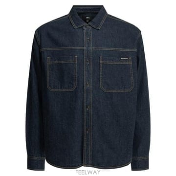 26SS 스투시 긴팔 셔츠 11103762517 DARK DENIM Blue