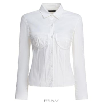 25FW 발렌시아가 코르셋 셔츠 850782TSM199000 White