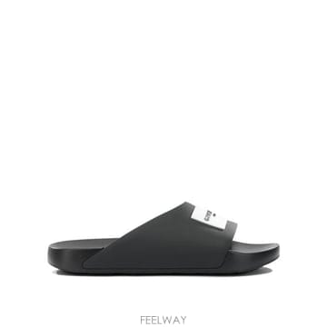 26FW 지방시 러버 라벨 슬라이드 뮬 BH302MH1XL001 Black