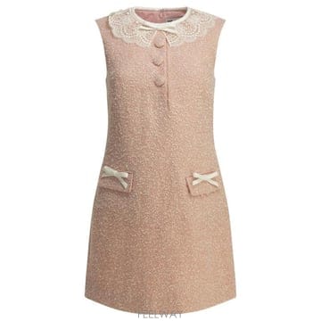 26FW 셀프 포트레이트 미디 원피스 PF26 002SC PPINK Pink