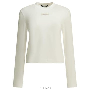 Jacquemus 26FW ��ũ���� �׷α׷� �ΰ� �ս����� Ƽ���� TSW00155AJ00124WHITE White26FW ��ũ���� �׷α׷� �ΰ� �ս����� Ƽ���� TSW00155AJ