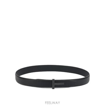 26FW 톰포드 레더 팔라듐 T버클 벨트 TB224LCL236LNAA Black