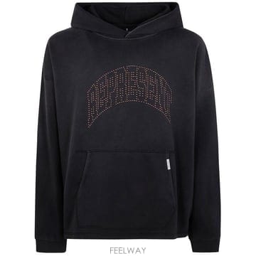 26SS 리프레젠트 후드 티셔츠 MLM100437 STAINED BLACK