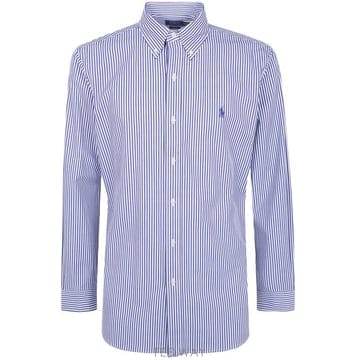 26FW 폴로 랄프로렌 커스텀핏 코튼 포플린 스트라이프 셔츠 710 929 346 011 NAVY WHITE