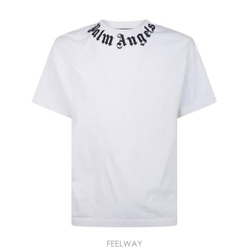 Palm Angels 26SS �ʾ����� ���� Ƽ���� PMAA109S26JER008 OFF WHITE BLACK26SS �ʾ����� ���� Ƽ���� PMAA109S26JER008 OFF WHITE B