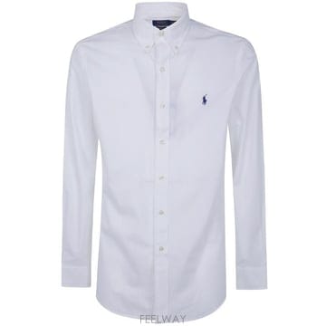 26FW 폴로 랄프로렌 커스텀 핏 코튼 포플린 포니 로고 셔츠 710 928 255 002 WHITE