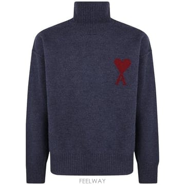 26FW 아미 ADC 터틀넥 스웨터 UKS839 018 099 084 HEATHER GREY RED