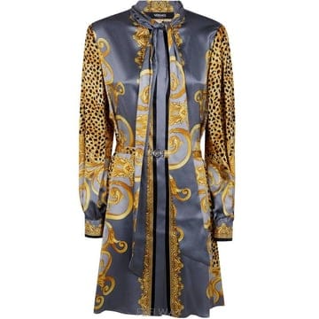 25FW 베르사체 숏 원피스 1021771 1A16262 5E700 LIGHT GREY ELEPHANT