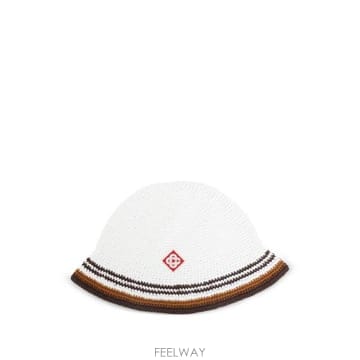 CASABLANCA 26FW ī�����ī ��Ŷ�� A PF26 HAT 121 01 WHITE BROWN26FW ī�����ī ��Ŷ�� A PF26 HAT 121 01 WHITE BROWN