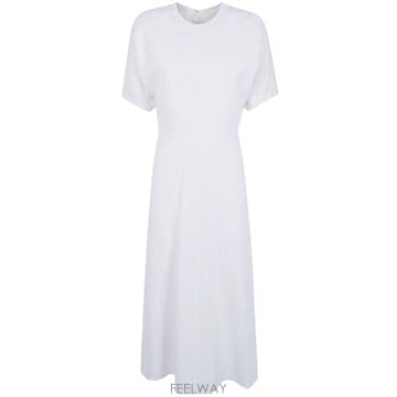 26FW 빅토리아 베컴 미디 원피스 1426WDR007752A 2537 BRIGHT IVORY