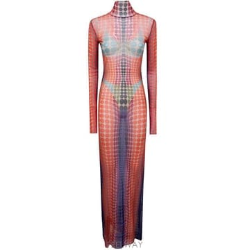 26SS 장 폴 고티에 롱 원피스 26 01 W DR131 M018P 271540 PURPLE ORANGE