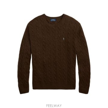 25FW 폴로 랄프로렌 케이블 니트 스웨터 710 876 762 029 CACAO BROWN HEATHER