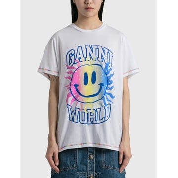 GANNI 가니 스마일리 반팔 티셔츠 xs