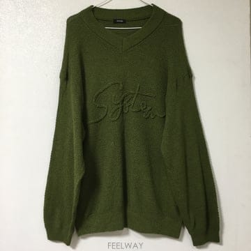 25 SYSTEM 시스템 로고 니트 탑 F