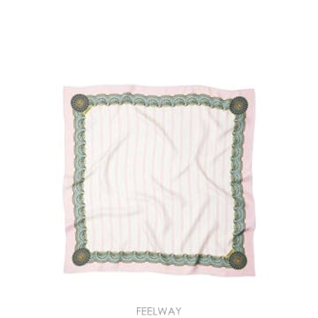 베르사체 앙코르 프린트 스카프 BLUSH IVORY