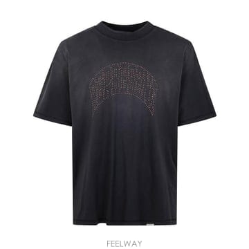 26SS 리프레젠트 반팔 티셔츠 MLM100180 STAINED BLACK