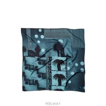 베르사체 선셋 팜 프린트 스카프 LIGHT TEAL