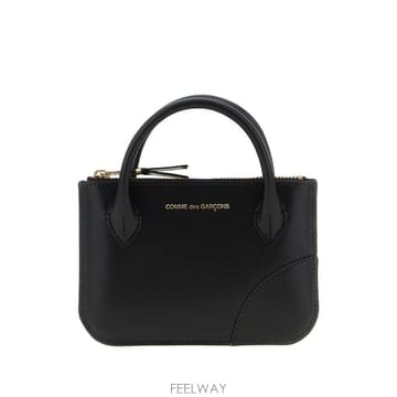 25FW 꼼데가르송 클래식 레더 라인 파우치 SA8100HA BLACK