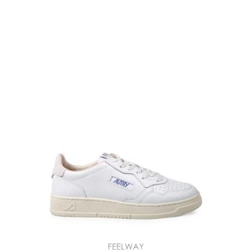 26FW 오트리 메달리스트 로우 스니커즈 AULM BJ04 LEAT SUEDE LOGO WHITE SNOWH