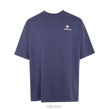 26FW 카사블랑카 반팔 티셔츠 M PF26 JTS 078 01 NAVY