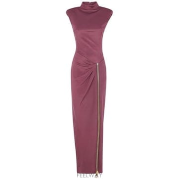 26FW 발망 롱 원피스 FF0RP900JL05 099 5DR DARK PURPLE