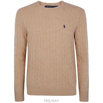 25FW 폴로 랄프로렌 케이블 니트 스웨터 710 876 762 009 CAMEL MELANGE