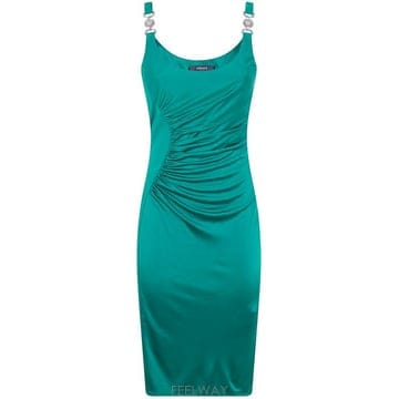 26SS 베르사체 미디 원피스 1022606 1A12497 1GQ50 EMERALD