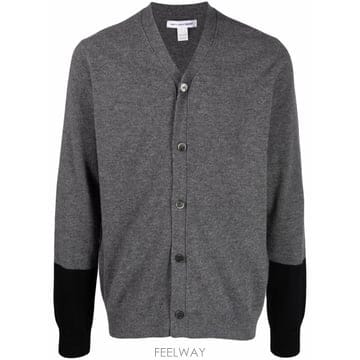 25FW 꼼데가르송 파인 니트 버튼업 가디건 FZ N109 3 TOP GREY BLACK