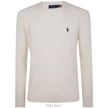 25FW 폴로 랄프로렌 케이블 니트 스웨터 710 876 762 010 ANDOVER CREAM