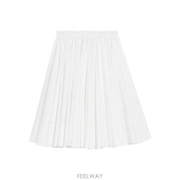 26SS 아미 코튼 미디 코롤라 스커트 FSK444 CO0063 100 WHITE