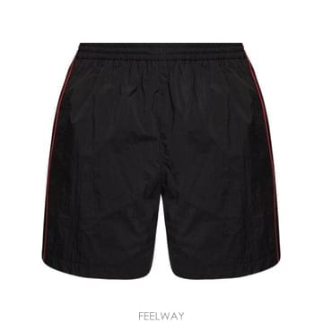 25SS 발렌시아가 로고 자수 쇼츠 814568 TRO321000 BLACK