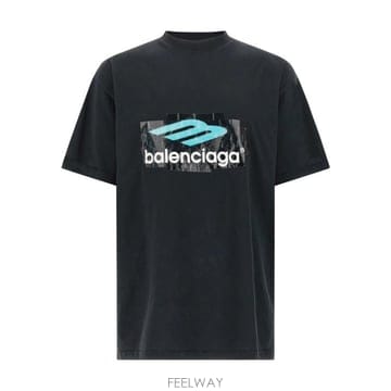 Balenciaga 26SS �߷��þư� �ΰ� ���������� ��ư Ƽ���� 850345 TTVT43363 BLACK26SS �߷��þư� �ΰ� ���������� ��ư Ƽ���� 850345 TTV
