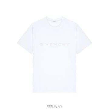 26SS 지방시 지방시 파리 자카드 반팔 티셔츠 BM71NK3YSF 100 WHITE