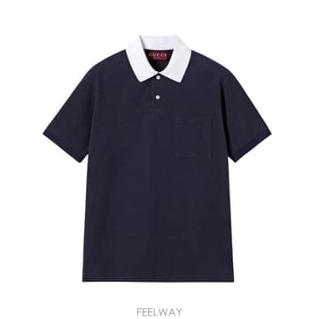 26SS 구찌 스트레치 코튼 피케 폴로 셔츠 854632 XJHOG4002 Blue