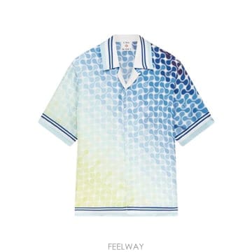 26SS 카사블랑카 반팔 셔츠 MSS26SH00306 SILKTWILL Clear Blue