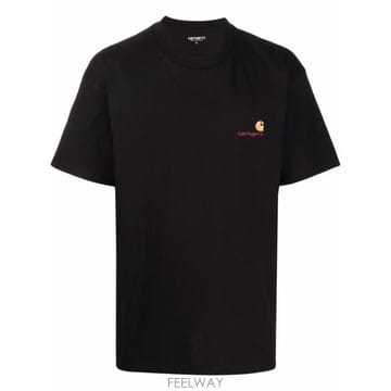 26FW 칼하트 WIP 숏슬리브 아메리칸 스크립트 티셔츠 I029956 89XX BLACK