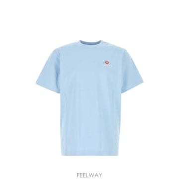 26FW 카사블랑카 반팔 티셔츠 MAW26JTS00104 PALEBLUEJERSEY LIGHT BLUE