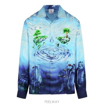 26SS 카사블랑카 긴팔 셔츠 MSP26SH00601 SILKTWILL Clear Blue