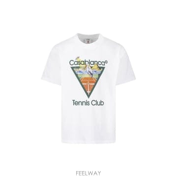 26FW 카사블랑카 반팔 티셔츠 MPF26JTS00103 WHITEJERSEY