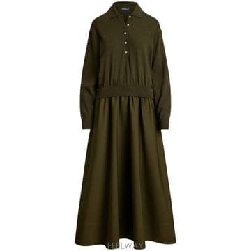 26FW 랄프 로렌 미디 원피스 211B17448 002 GREEN
